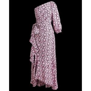 J. Crew Limited Edition One-Shoulder Ruffle Maxi Dress Glory Floral Size 8 Puff